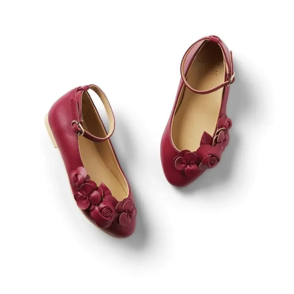 NWT❤️Janie and jack Girls Flower Flat shoes sz13